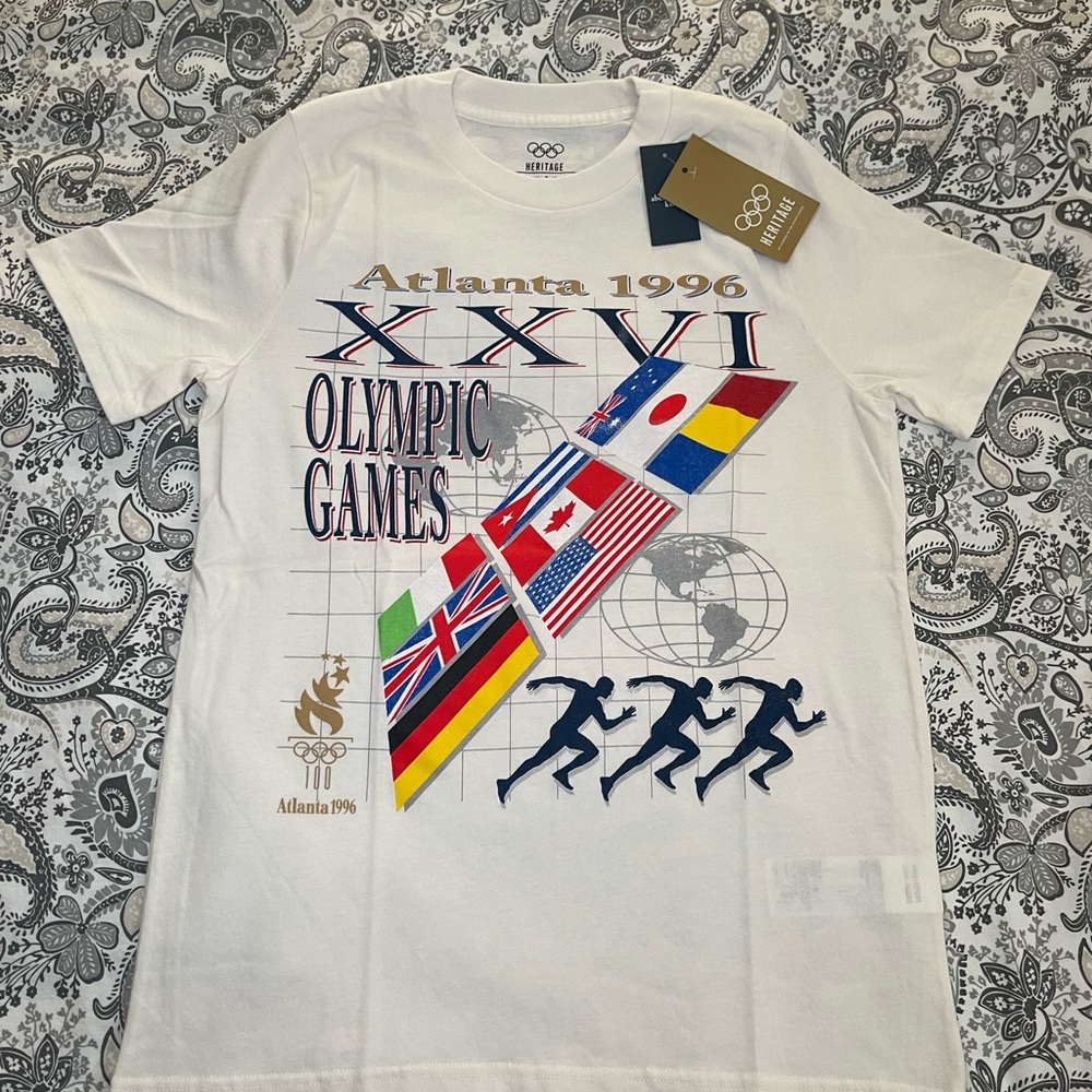 Heritage White Atlanta 1996 Olympic Games Graphic Tee